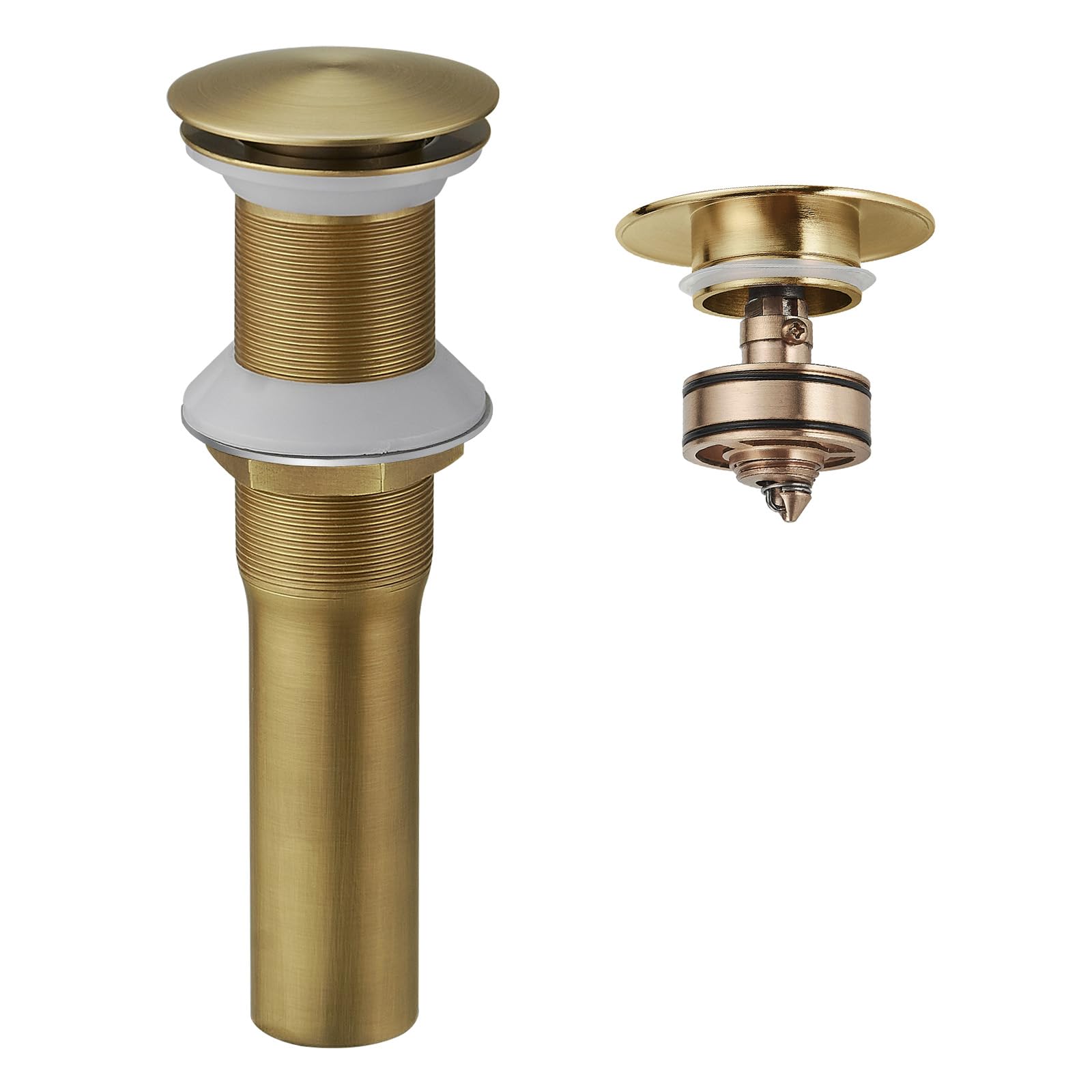 Nfusrxmbk Antique Brass Antique Pop-Up Drain Assembly With Strainer For Bathroom Vessel Vanity Faucet Bathroom Vessel Sink Drain Stopper Without Overflow Sink One-Piece
