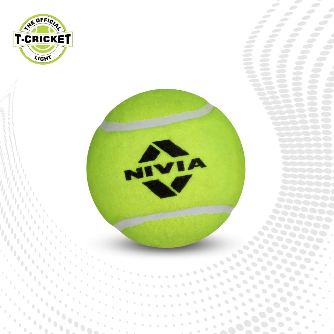 Nivia Light Weight Tennis Cricket Ball, Felt Tennis Ball for Cricket, Training Ball for Outdoor & Indoor, Heavy Tennis Balls for Players (Yellow, Pack of 6)