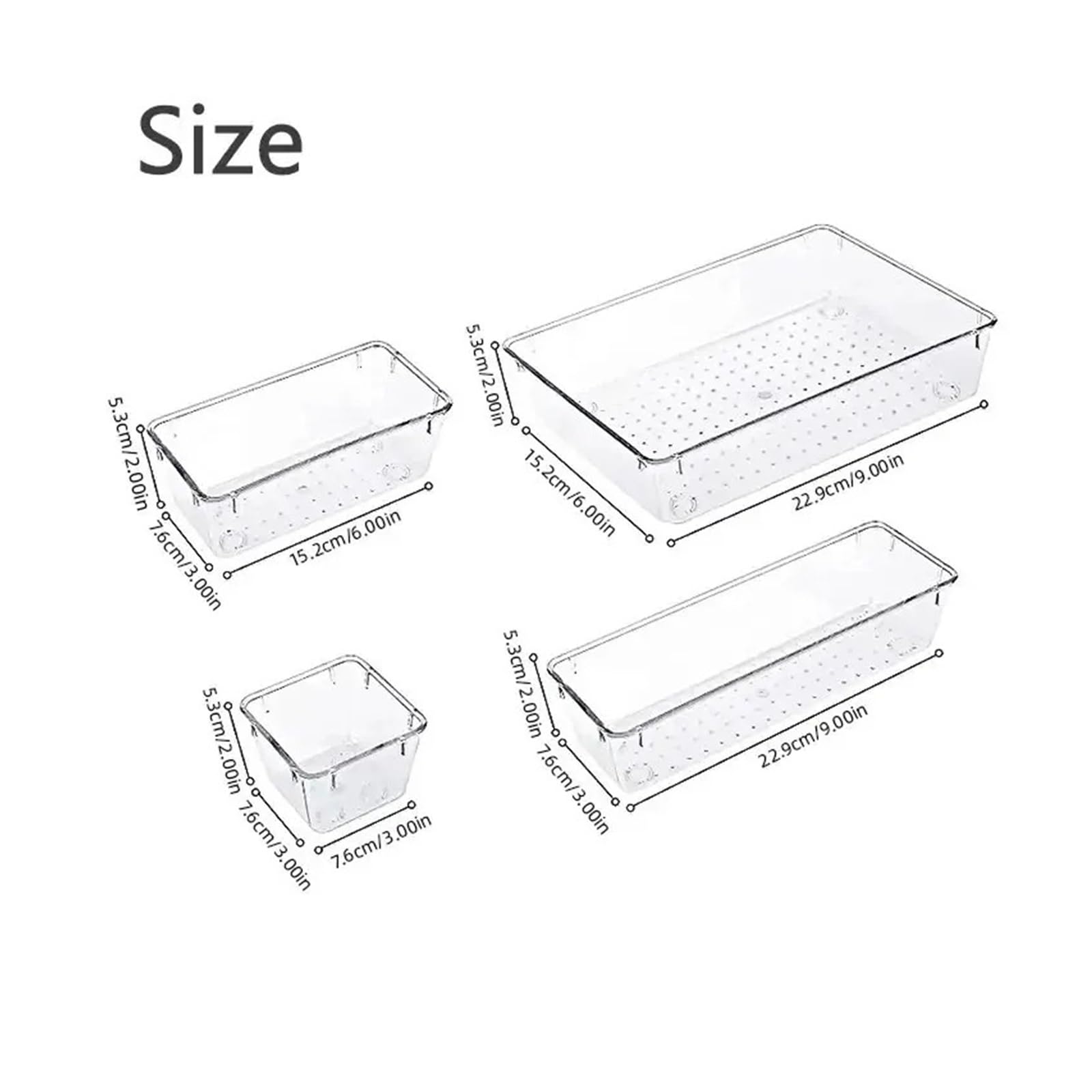Organizer Cassetti 7/14 Pcs Drawer Organizers Set Clear Plastic Desk Dividers Bins Bedroom Dresser Office Storage Box for Makeup Jewelries Gadgets(7PCs)