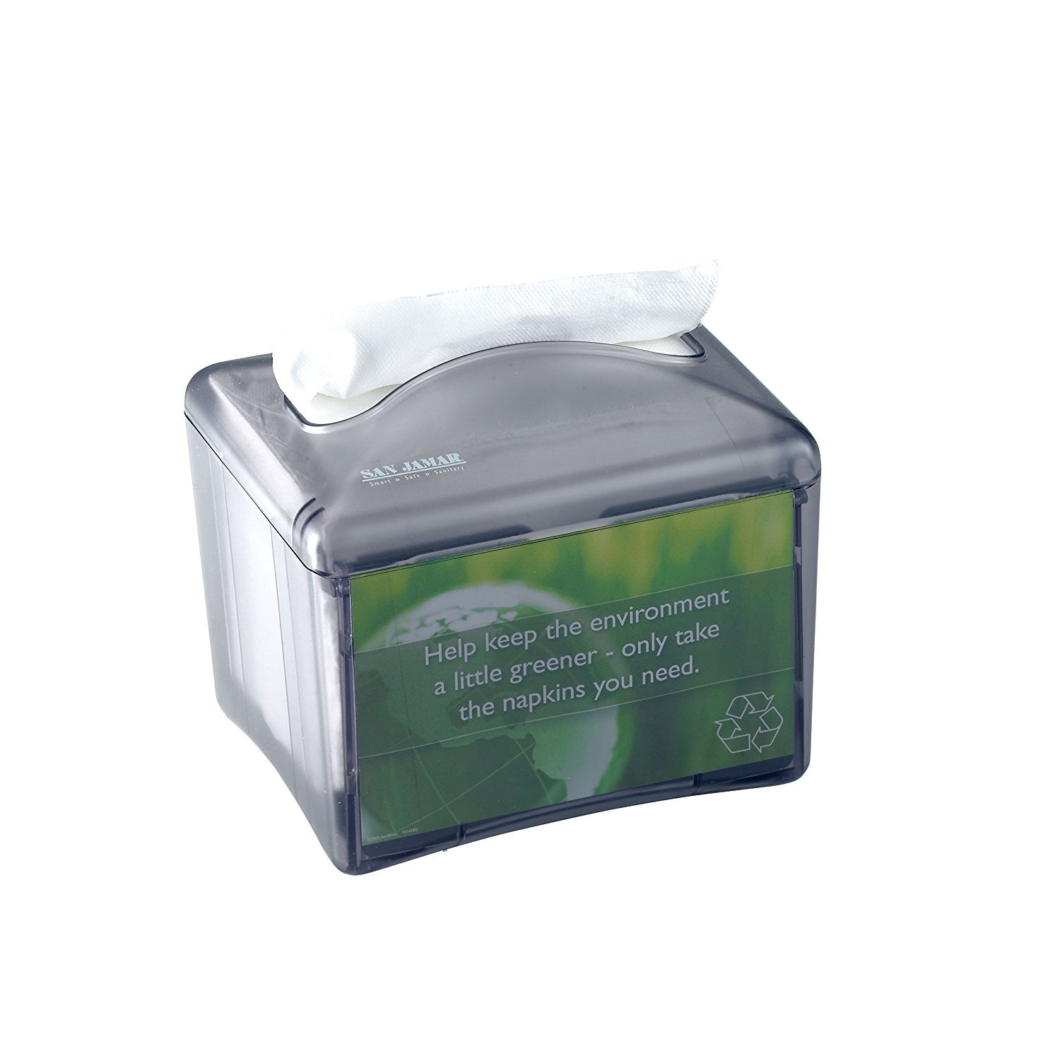 San Jamar H4003TBK H4003 Venue Table Top Interfold Napkin Dispenser, 200 Capacity, Black Pearl