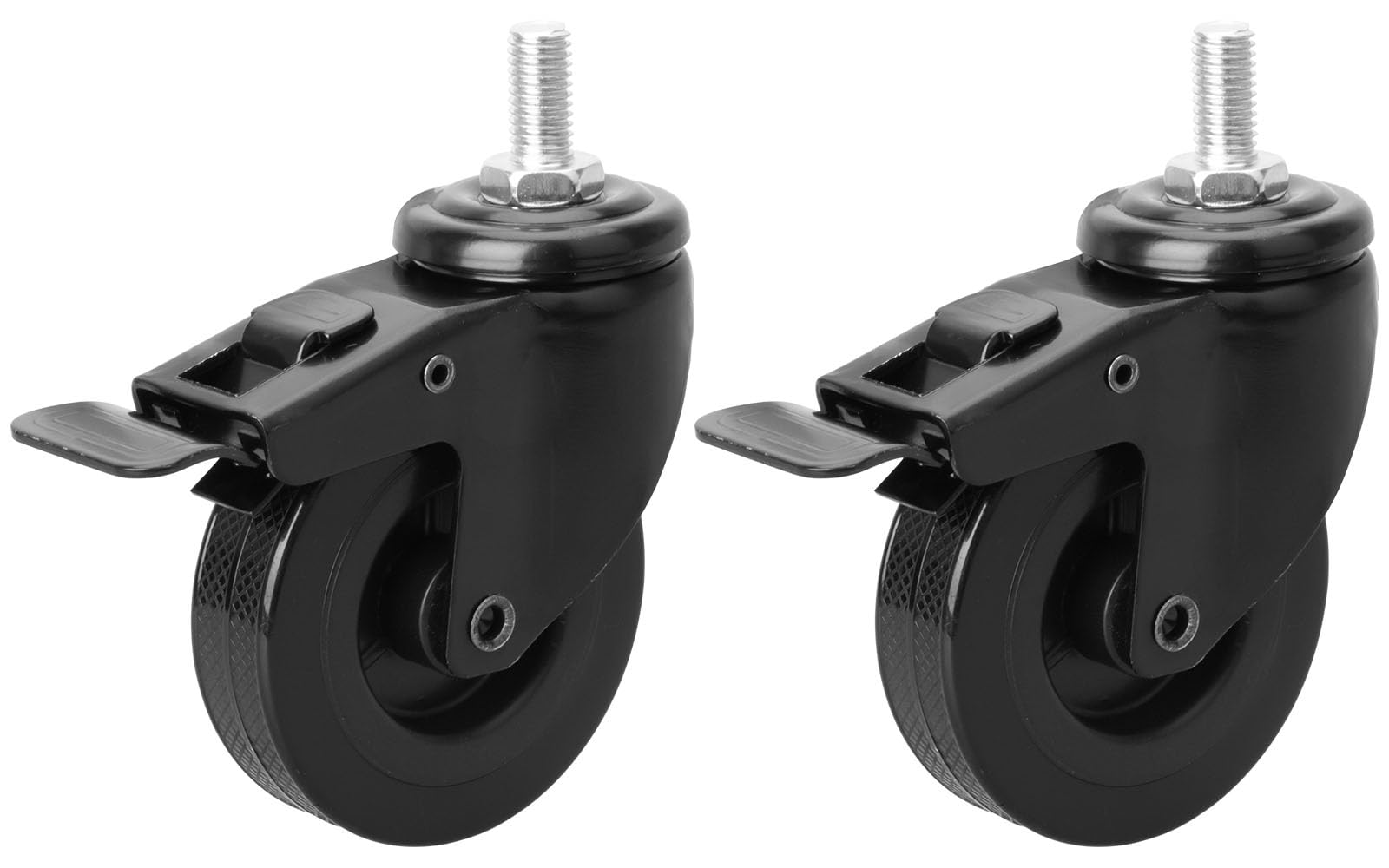 74064 Locking Caster for Pit Boss Pro Series 1100, Austin XL Parts, Pit Boss 820 Replacement Wheels Navigator 850, Louisiana Grill, Rec Tec Grill Replacement Parts, 2-Pack 3" Locking Caster Wheel