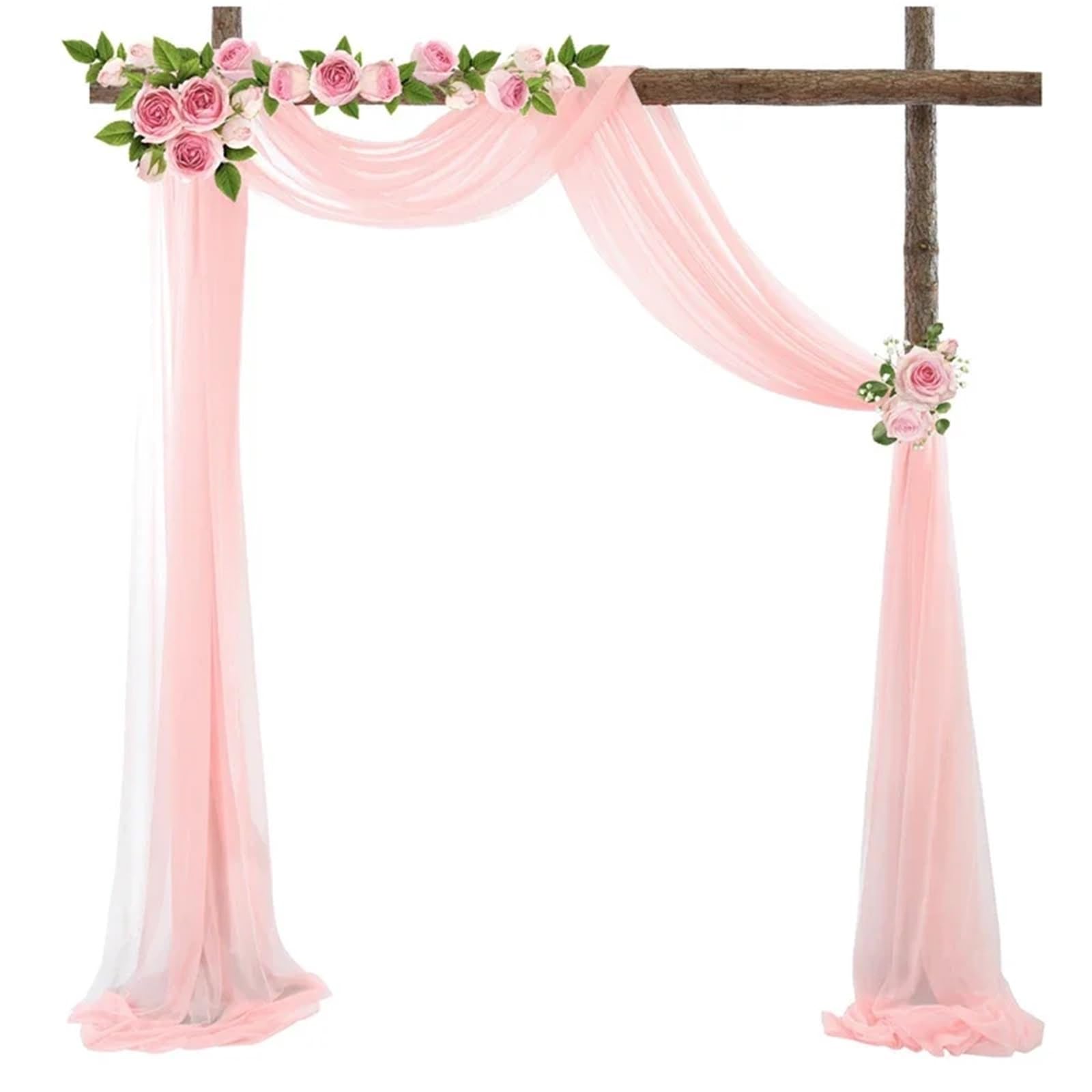 Arche de mariage drapée rose clair en mousseline 75X300cm pour décor de cérémonie de fête