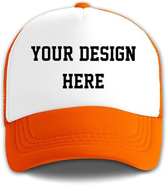 Inhand Custom Hats for Men Design Your Own,Custom Trucker Hat for Men Women,Design Personalized Trucker hat Orange Hat