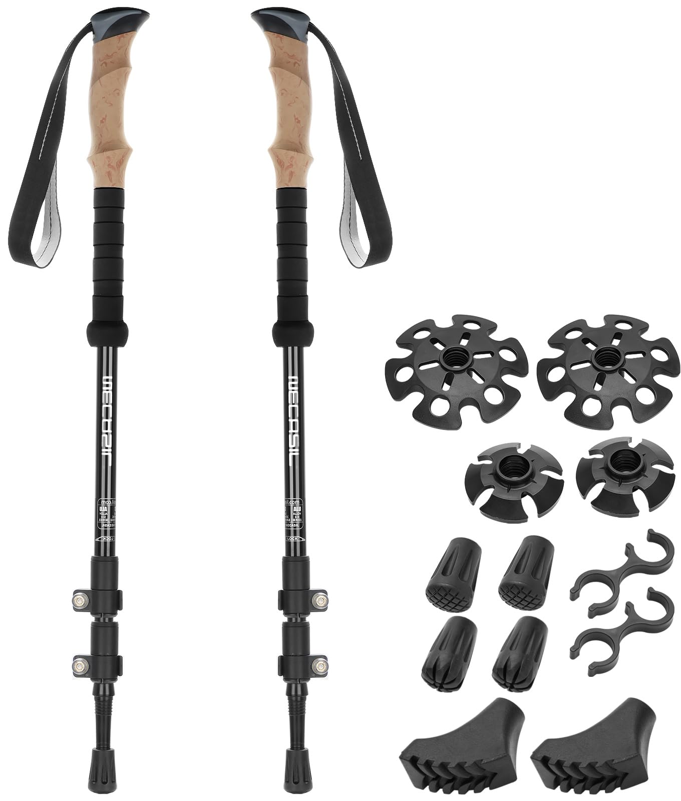 Oumuik Walking Poles 110-135 cm Foldable Adjustable Telescopic for Men and Women
