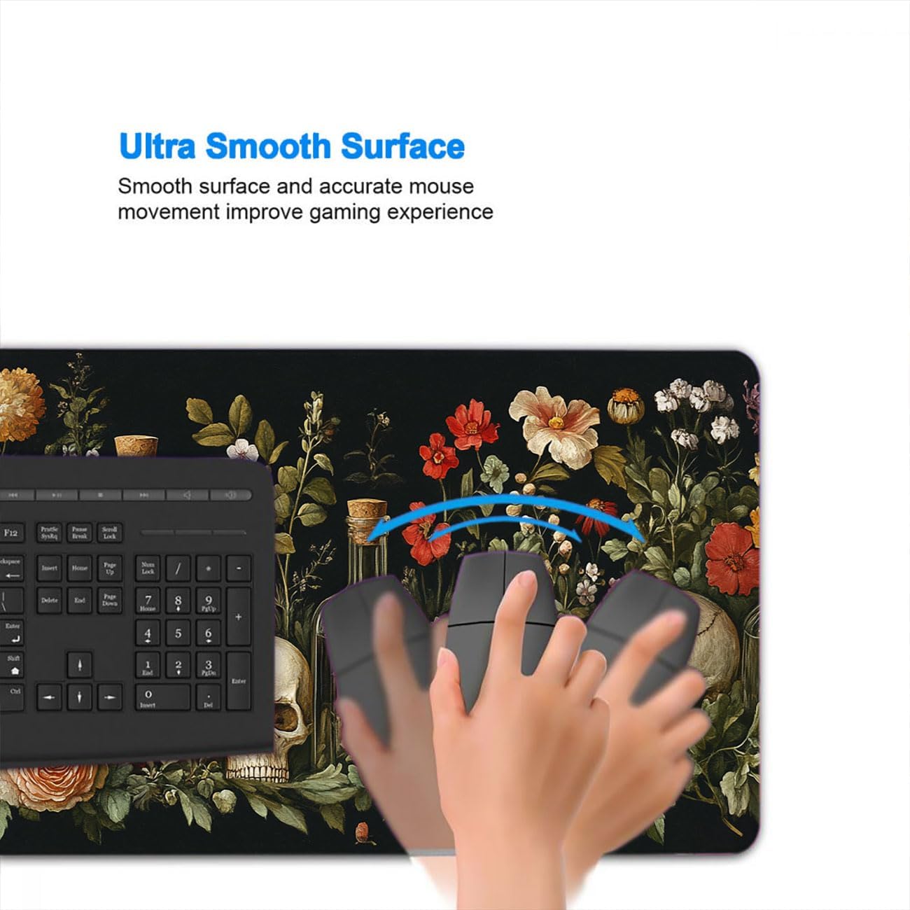 Vintage Aesthetic Desk Mat Gaming Desk Pad Large Mouse Keyboard Pad Dark Academia Gothic Green Plant Desktop Mats Computer Keyboard Pad Mouse Mat Laptop Mat Office Home Decor 31.5" x 11.8" - Image 4