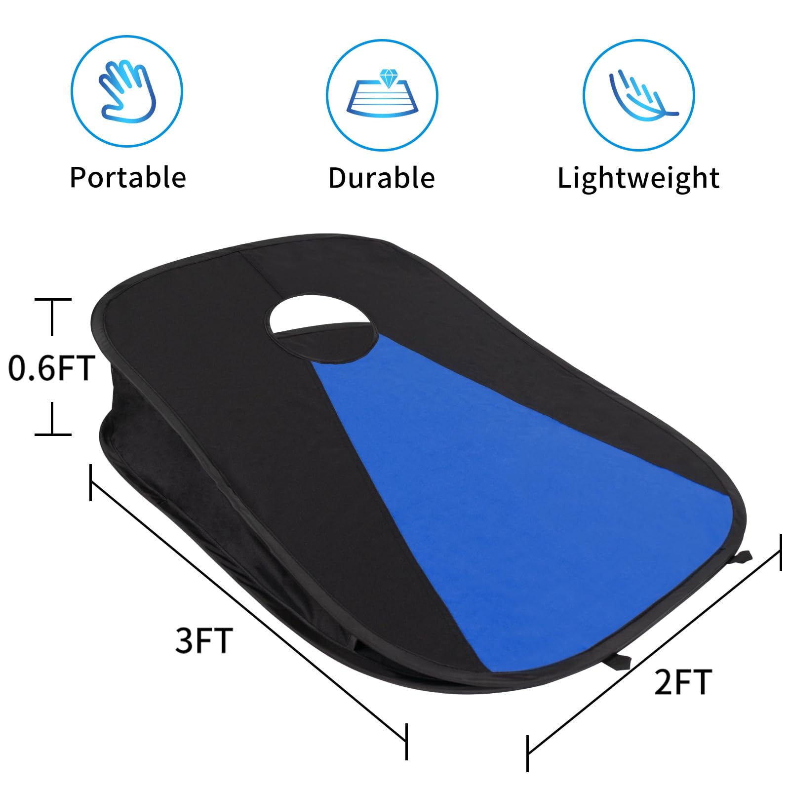 Portable Cornhole Set PVC Framed Corn Holes Outdoor Game Set with 2 Cornhole Boards, 8 Cornhole Bean Bags and Carrying Case, Camping Games Indoor Outdoor for Adults, Travel Camping Accessory view 4