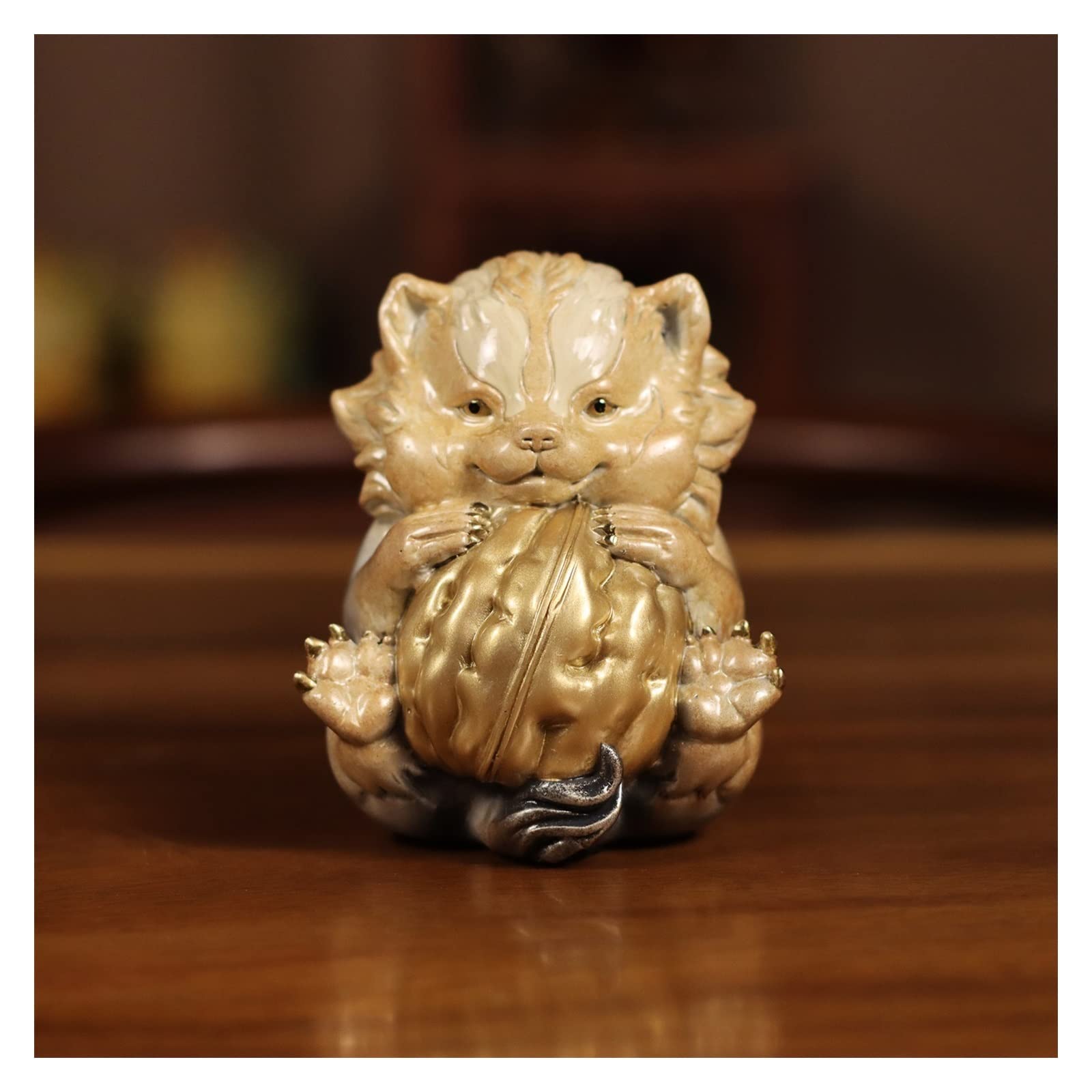 ZZlei2yu-12 Home Decor Ornament Happy Family Copper Crafts Entryway Ornaments Cartoon Badger Copper Sculpture Desktop Decorations Colorful Ornament(Skin)