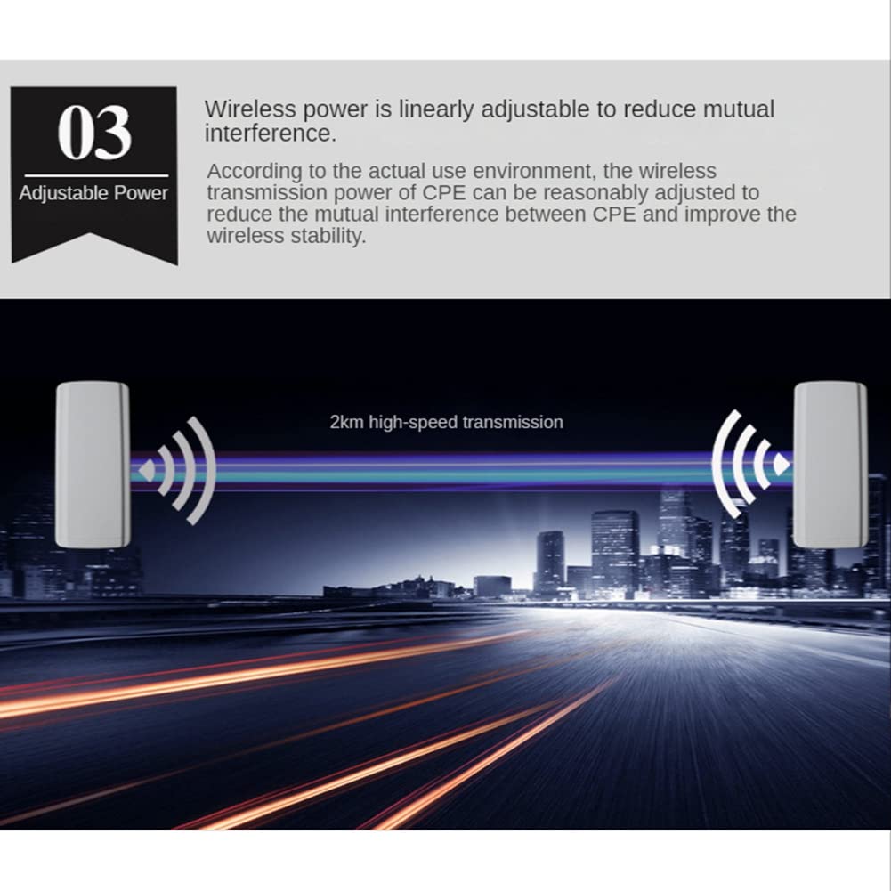 2Pcs Wireless WiFi Bridge Outdoor CPE Router WiFi 5.8Ghz 450Mbps Repetidor WiFi Extender 2-3KM Spina UE A Lungo Raggio