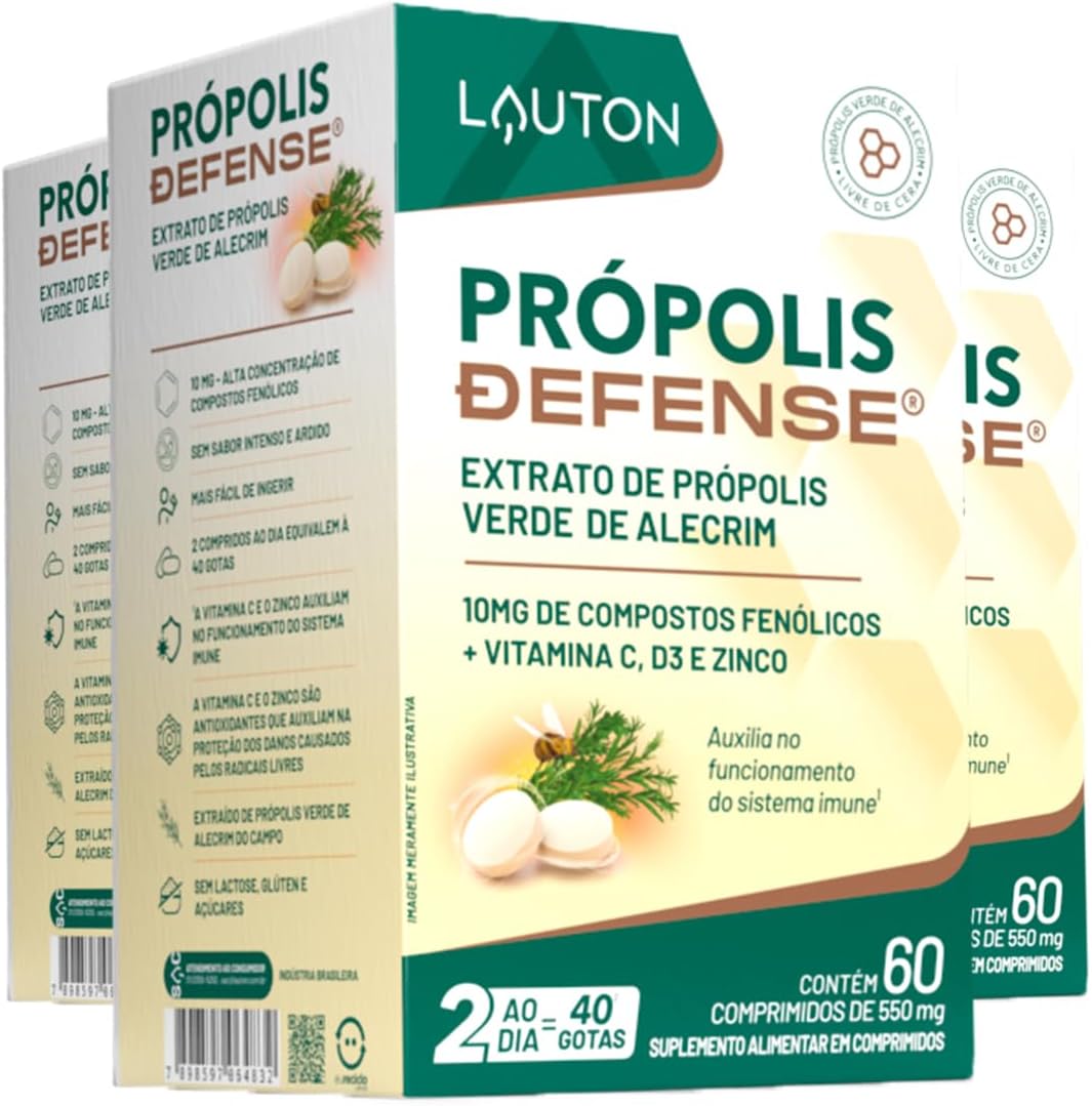 Extrato de Própolis Verde de Alecrim com Vitamina C + D3 e Zinco (Clinical Series) 60 Comp 3un
