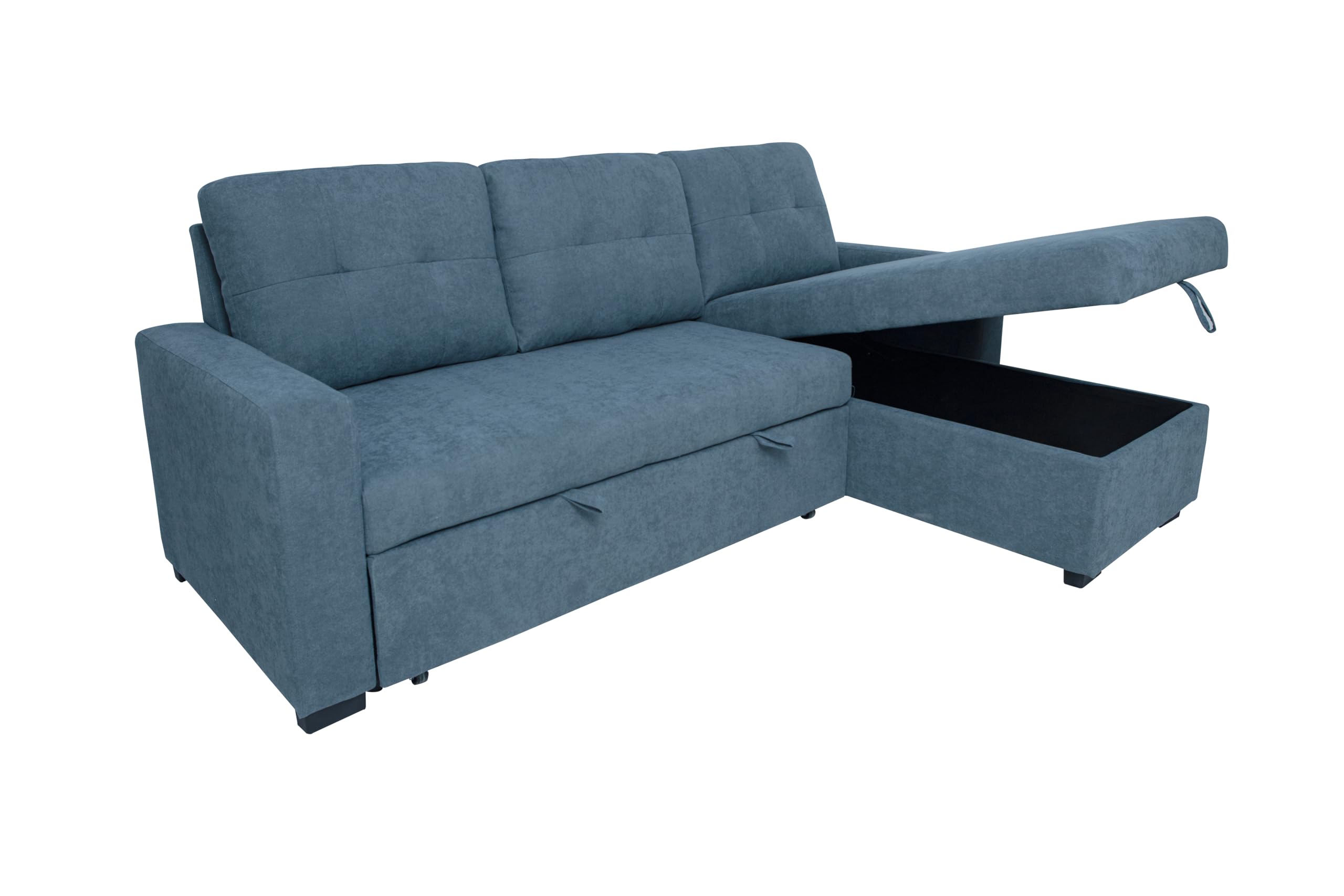 MUEBLIX.COM - Sofa 3 Plazas Chaiselongue Ojuel, Chaiselonge Intercambiable, Asientos y Respaldo Acolchados, Sofa Chaiselongue Cama con Arcon, Sofas de Salón Modernos, Color Gris
