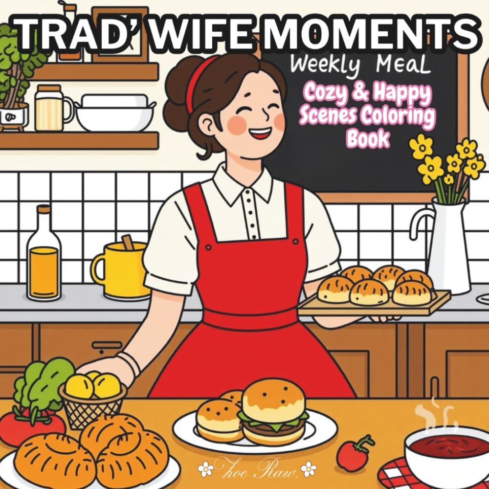 Trad’ Wife Moments: A Cozy Coloring Book for Women Celebrating Simple Joys and Daily Homemaking Bliss (34 Wholesome Scenes for Relaxation & Comfort)