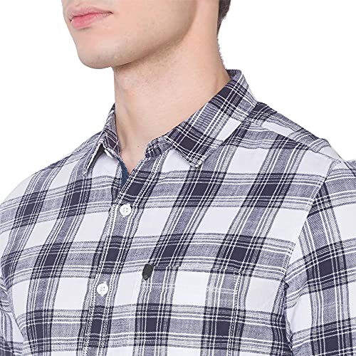Image of Spykar Men's Solid Slim Shirt (MSH-02BA-217 White 2XL)