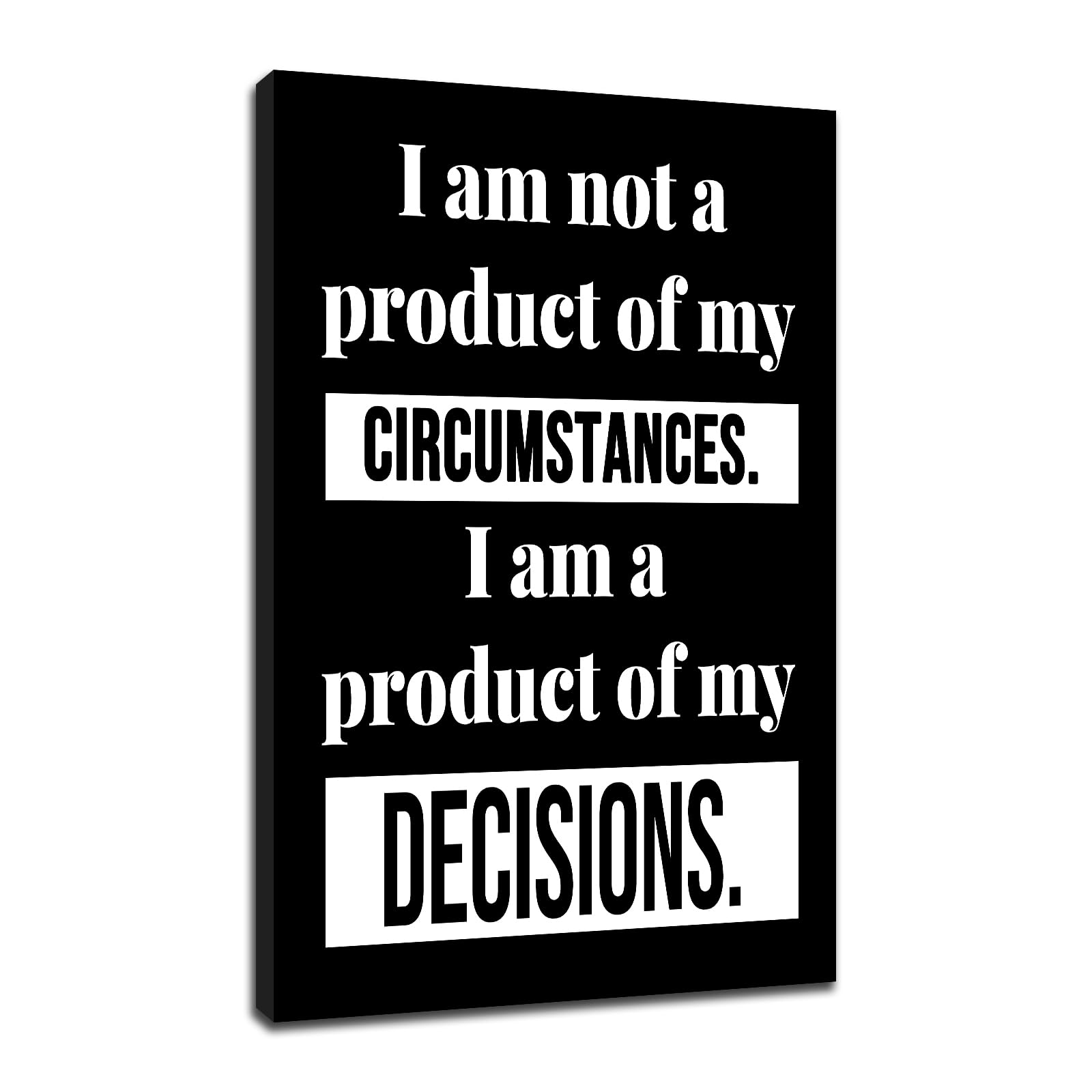 QYHART Inspirational Office Poster Decor Motivational Wall Art Picture Print Positive Am A Product of My Decisions Quotes