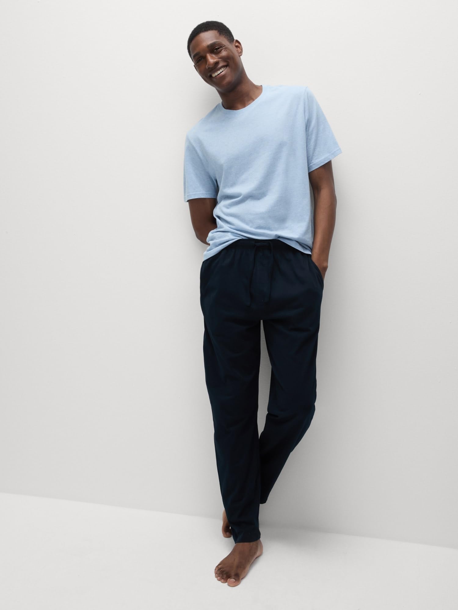 Marks & Spencer Uomo Set Pigiama in Puro Cotone – vestibilità Regolare – Vita con Coulisse – con Tasche