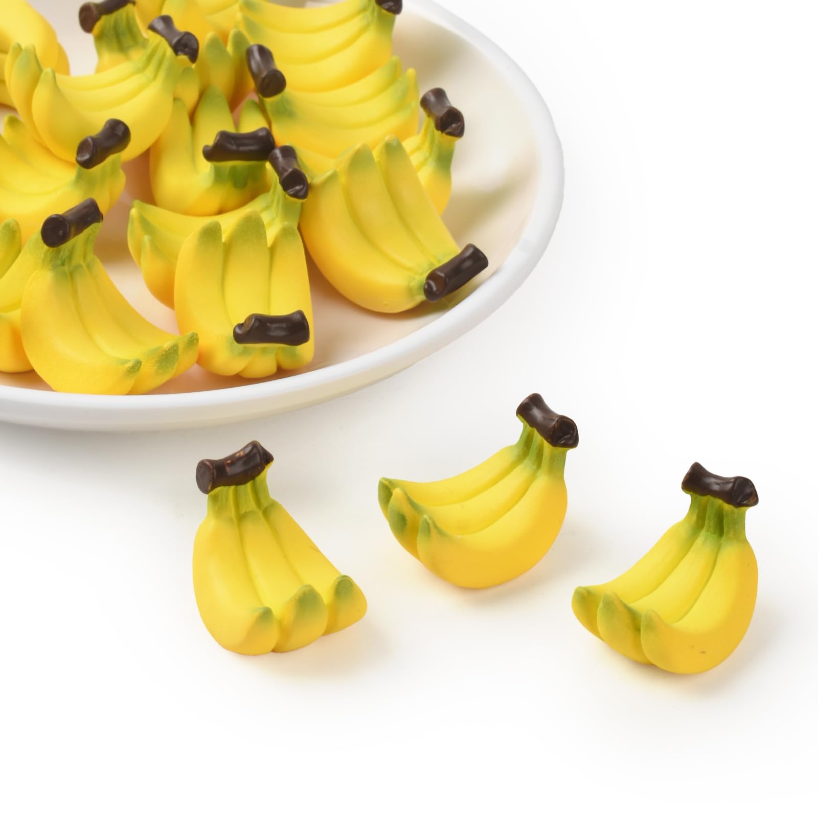 Hanycon 20PCS Artificial Bananas Resin Simulation Bananas Mini Fruit for Home House Grocery Photography Party Decoration