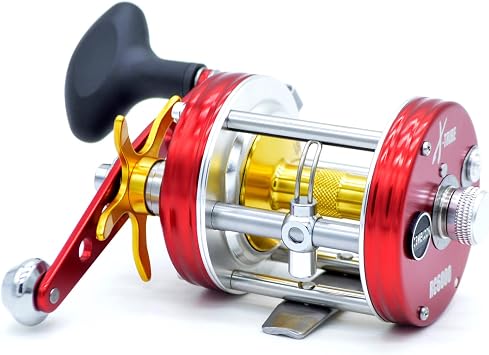 X-Tribe Round Baitcasting Fishing Reel, Synchronized Level Wind System, 17 LBs Powerful Carbon Drag, 5.31 Gear Ratio, Single Power Handle, All Metal Frame and Side Covers for Saltwater