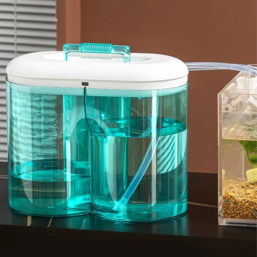 Cambiador de Agua para Acuario, Cambiador de Agua para Pecera, Cubo Dual de 3000 Ml, Herramientas de Limpieza para Acuarios.