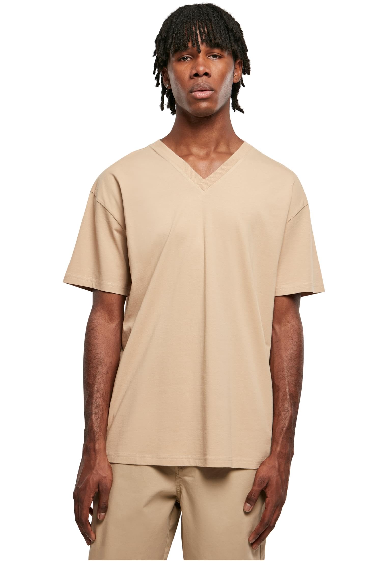 Urban Classics Men's Organic Oversized V-Neck Tee T-Shirt, Unionbeige, XL