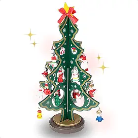Enfeite Madeira Natalino Mini Arvore De Natal