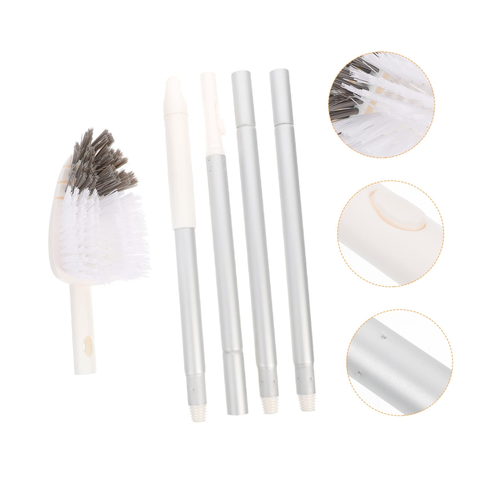 Cepillo de limpieza de bañera de mango largo, cepillo de limpieza multiposición para pared y suelo, diseño ergonómico para fregar sin esfuerzo