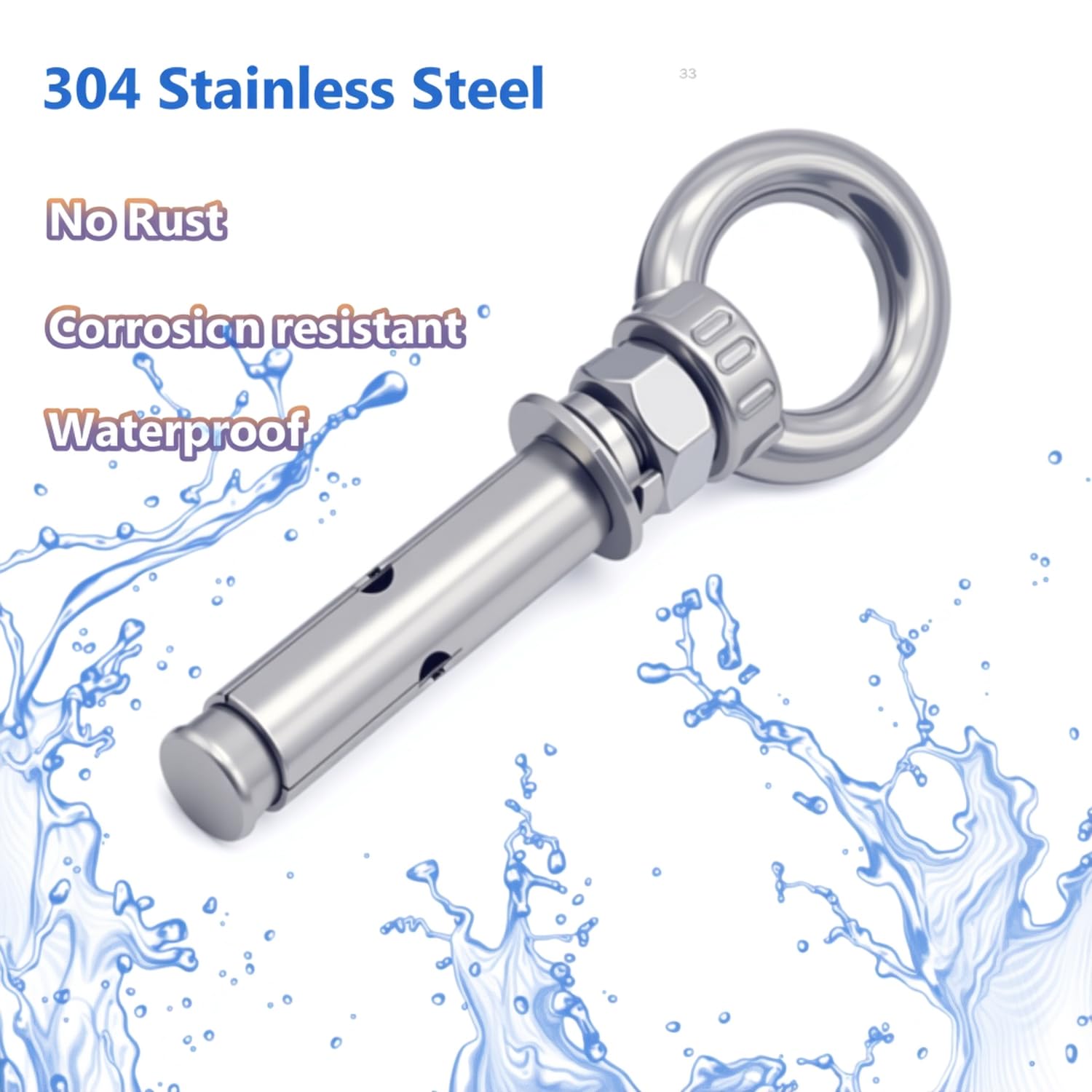 Stainless Steel Concrete Anchors - Heavy Duty Eyebolts -6