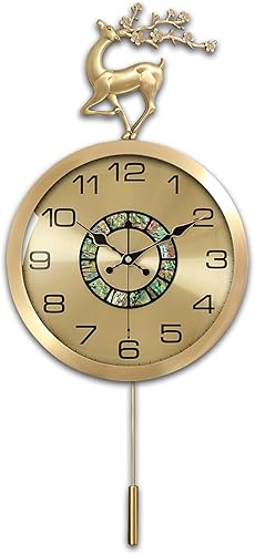 Aero Snail Reloj de pared redondo dorado de 126 pulgadas decoración de concha péndulo oscilante silencioso sin tictac alta calidad hogar oficina