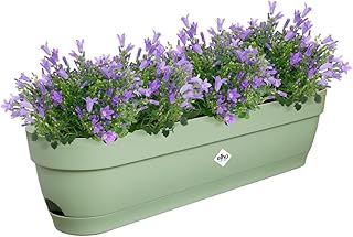 elho Vibia Campana Balkonkasten 70 mit Wasserreservoir - Blumentopf Balkon - 100% recyceltes Plastik - Ø 69.0 x H 17.0 cm - Grün/Pistazien Grün