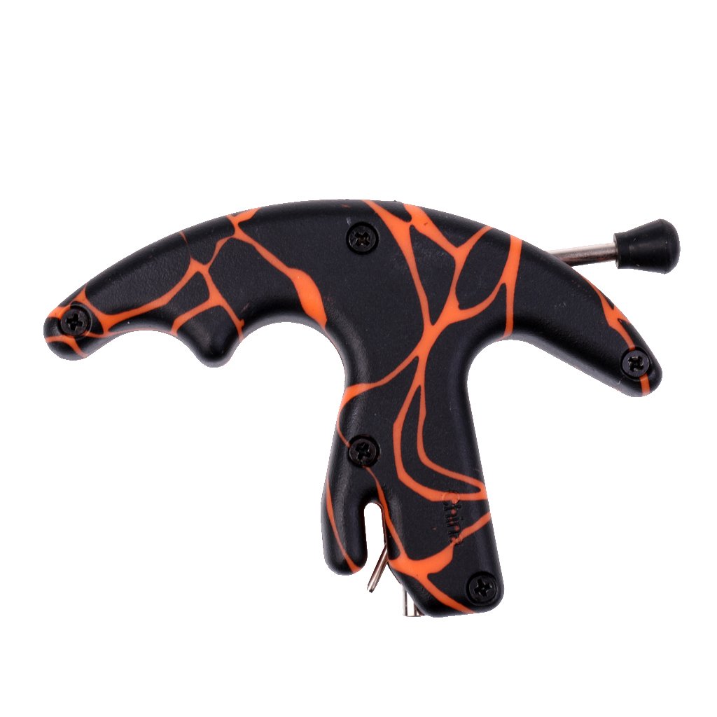 MagiDeal 4 Colors Release Aid Archery Shooting Gear Locks on the Bow String Thumb Trigger for Compound Bow Shooting Practice - orange
