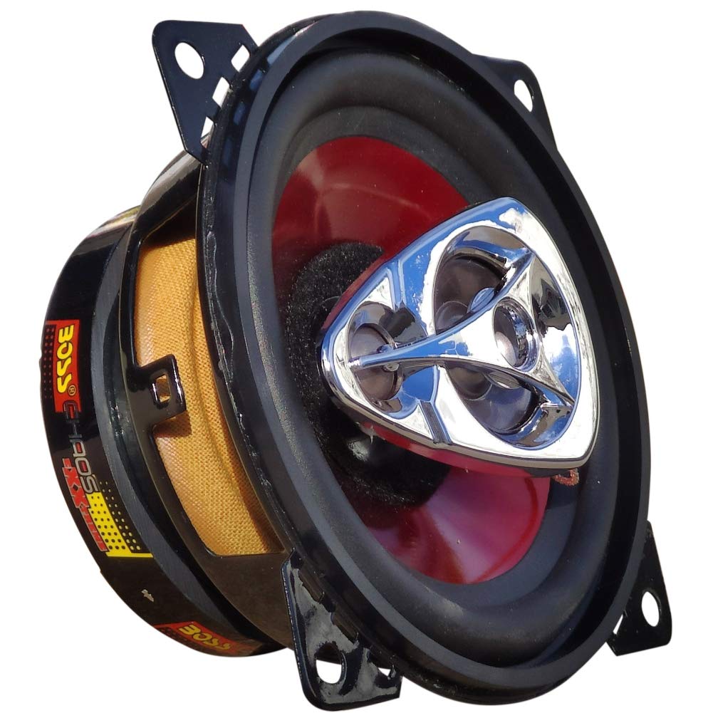 2 głośniki kompatybilne z Boss Audio Systems CH4230 CH 4230 3-drożne koaksjalne 10,00 cm 100 mm 4" średnica 112,5 W rms i 225 W maks. 4 omy 90 dB spl Auto, na parę