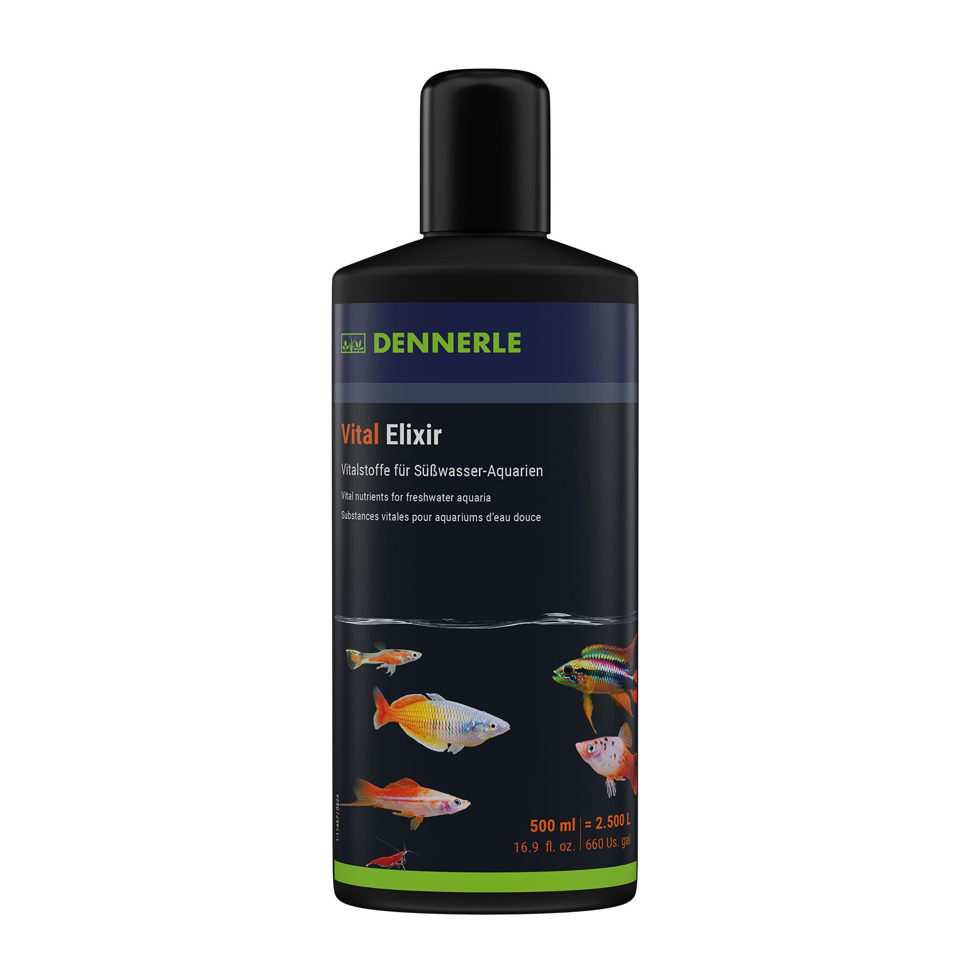 Dennerle Vital Elixir 500 Ml – Conditionneur D'eau Aquarium – Vitamines, Oligo-éléments, Aloe Vera