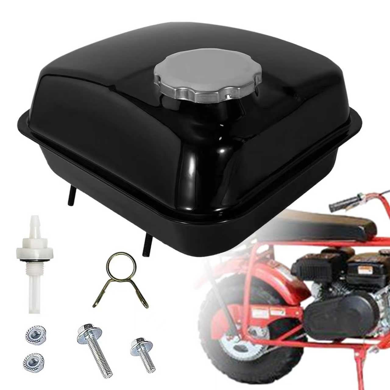 CT200U Gas Tank Fuel Tank Compatible with Coleman CT200U EX MiniBike BT200X Baja MB165 CT100U KT196 Go Kart GX160 GX200 Metal Gas Storage