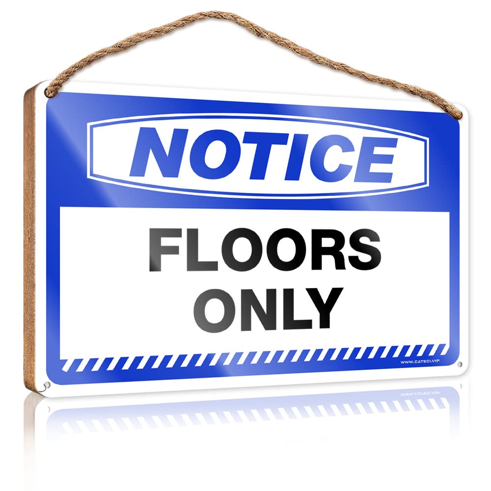 FZFN Decor Signs Notice Floors Only Wooden Sign Wood Plaque Sign Front Decorative Wooden Sign(23X35CM)