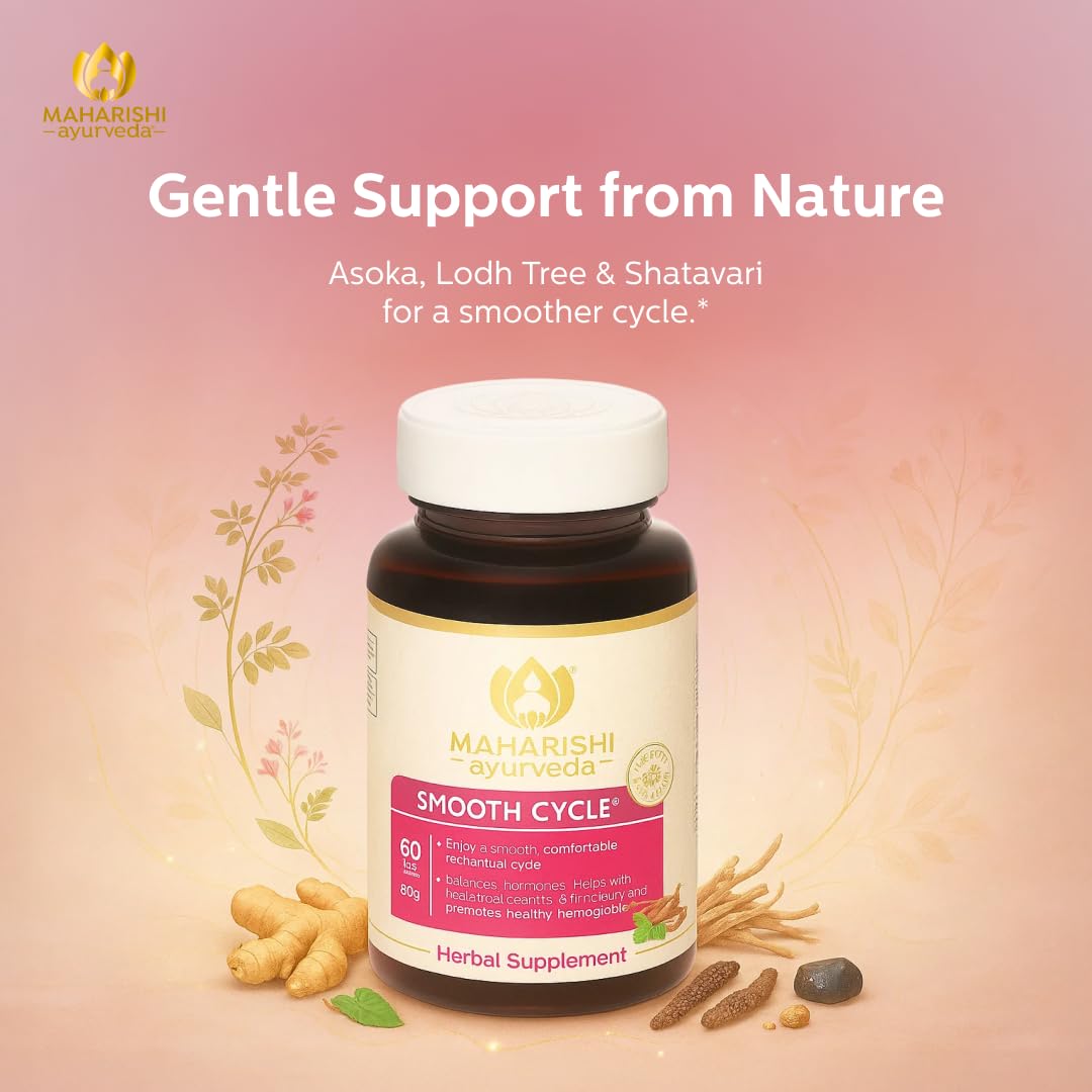 Maharishi Ayurveda Smooth Cycle® – 500 mg, 60 Tablets – Ayurvedic Blend with Asoka, Lodh Tree & Sacred Fig – Promotes Balanced Menstrual Flow & Comfort* — Amazon image 4