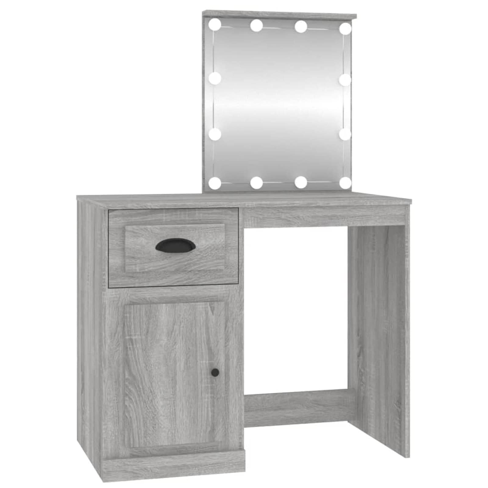 LAPOOH Schminktisch mit Grau Sonoma 90x50x132,5 cm Holzwerkstoff, Schminken Tisch, Vanity Table, Frisiertisch, Makeup Table, Make Up Table, Kosmetiktisch, Dressing Table