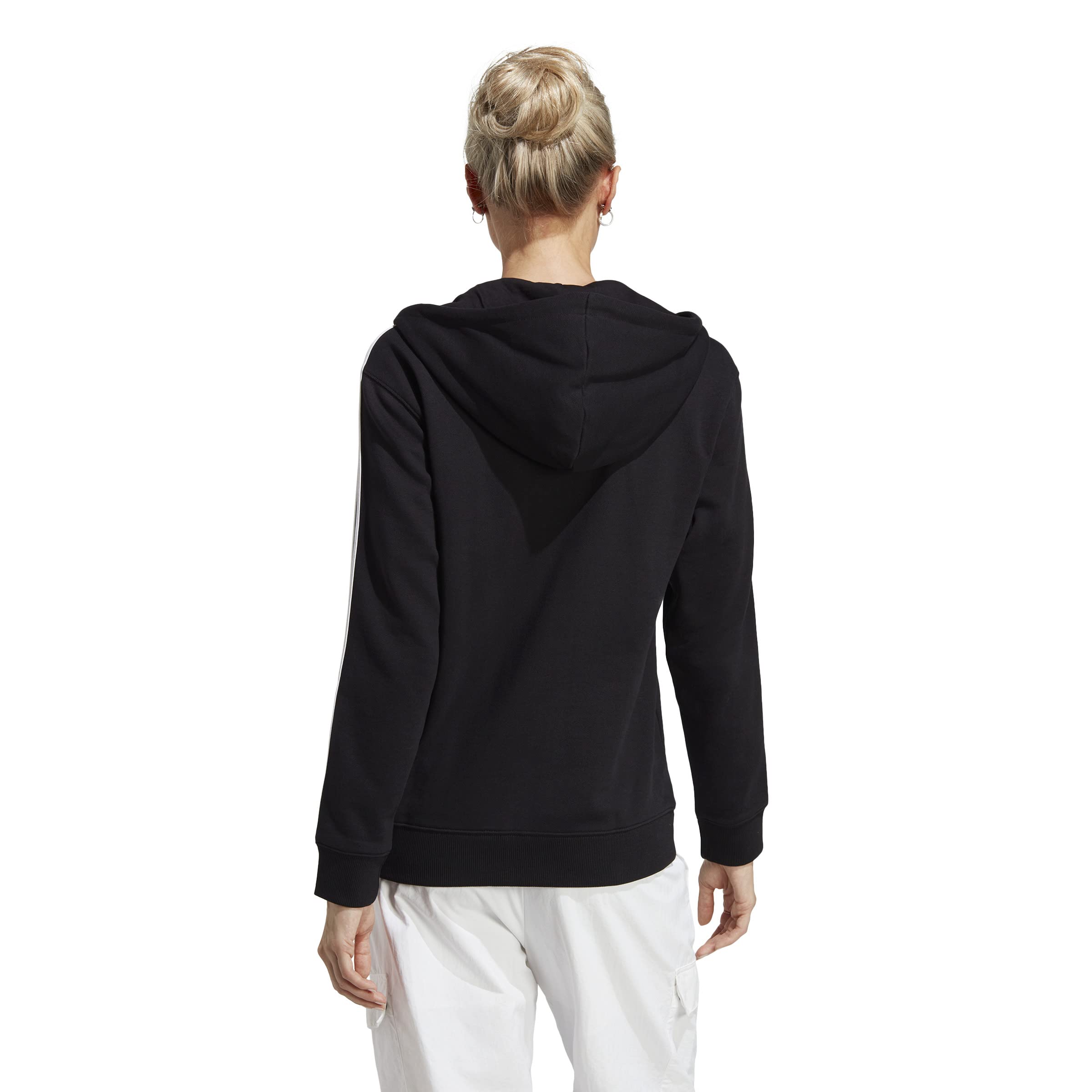 Adidas Essentials 3-Stripes French Terry Regular Full-Zip Hoodie Top con Cappuccio Donna