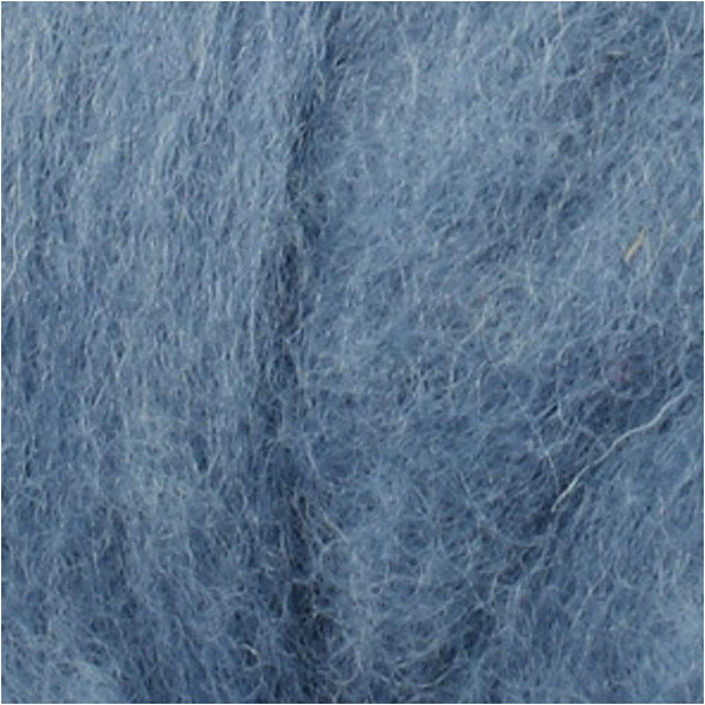 Carded Wool, sky-blue, 100g - Image 2