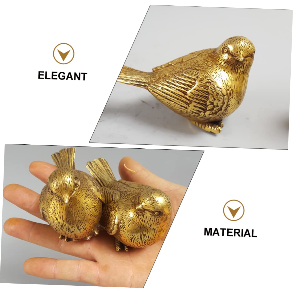 Amazon.co.jp: DECHOUS 1個 純銅のすずめ飾り ミニチュアの鳥の置物  