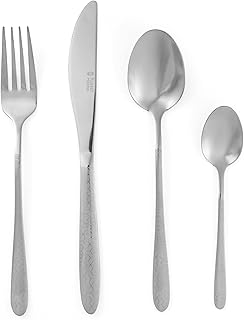 Russell Hobbs RH01519EU Geometric 16-Piece Cutlery Set, Stainless Steel, Geometric Handle, 4 Person Cutlery Set, Includes 4 Knives, 4 Forks, 4 Tablespoons, 4 Teaspoons