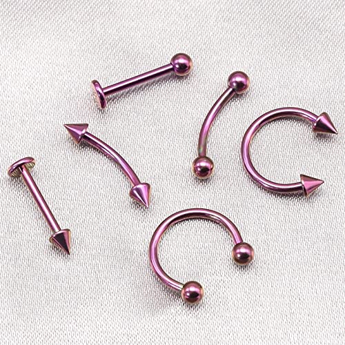 Blisi G23 Titanium Body Piercing Barbells Jewelry 16G Curved Barbell Rings For Eyebrow Lip Nose Septum Horseshoe Cartilage Tragus Rook Earrings 8Mm/10Mm 6 Colors #TOP4