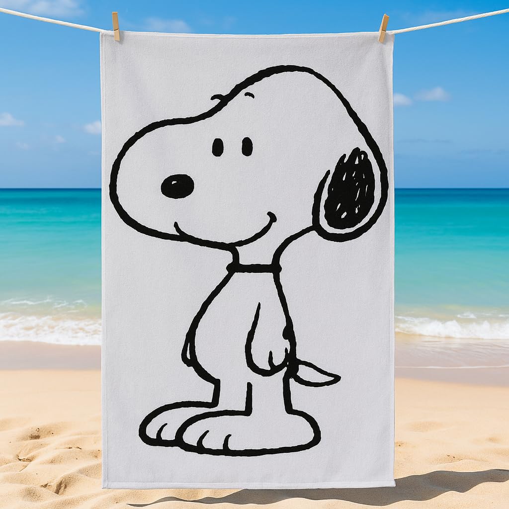 Vossen Snoopy Beach Badetuch Black/White 100x180