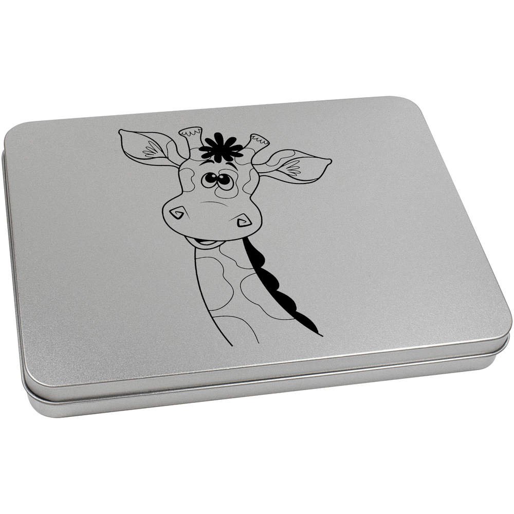 Azeeda 220mm 'Cute Giraffe' Metal Hinged Tin/Storage Box (TT00080063)