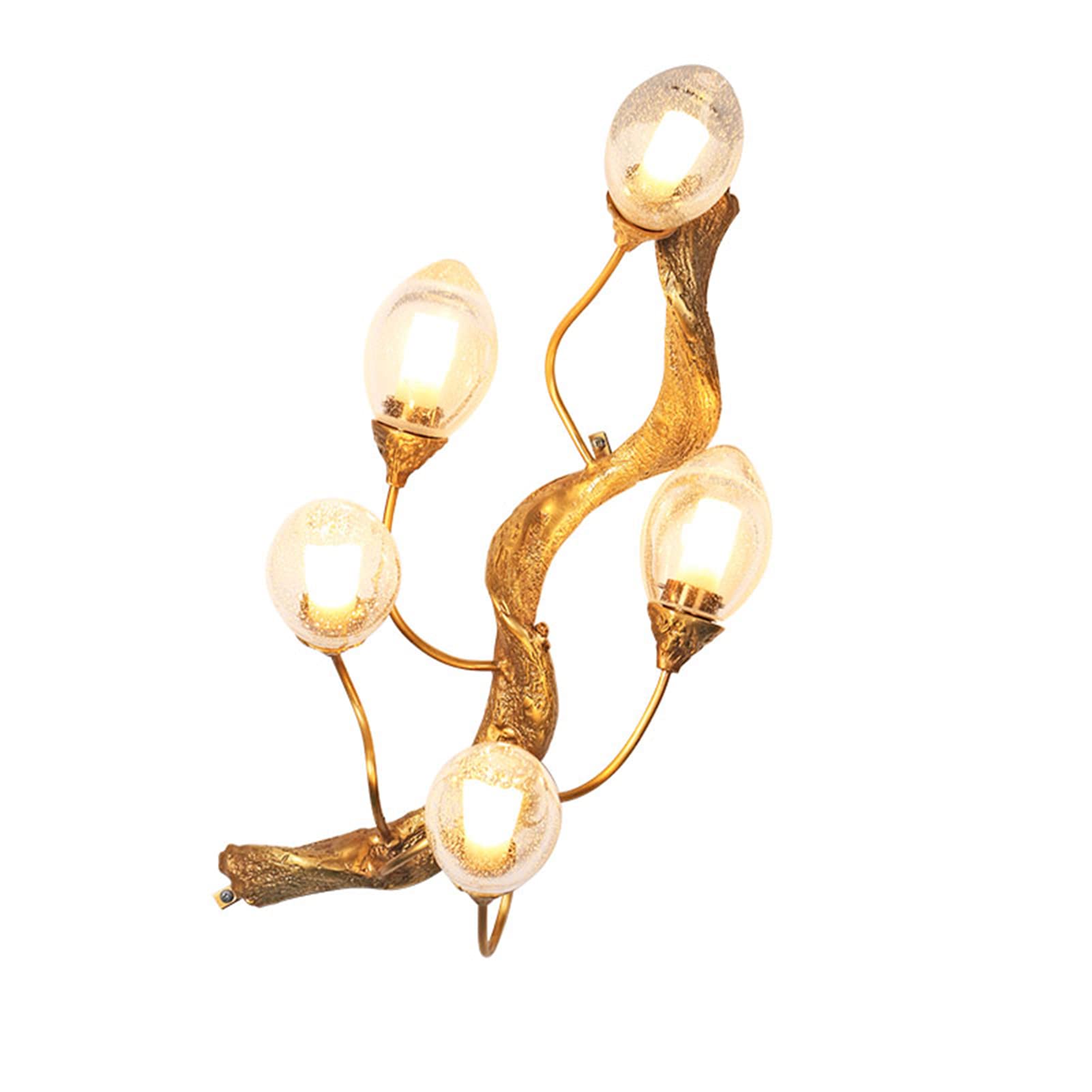 YNIYUJKL Wall Lamp, 5 Lights Antique Country Wall Lamp, French Retro Sconce Light, Hand Forged Copper Wall Light,For Bedroom, Entryway, Dining Room, Girls Room, Foyer