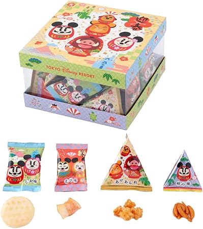 Amazon Co Jp ディズニー お正月 ニューイヤー 19 グッズ 透明箱入り おせんべい ミッキー ミニー 他 だるま お菓子 せんべい リゾート限定 食品 飲料 お酒