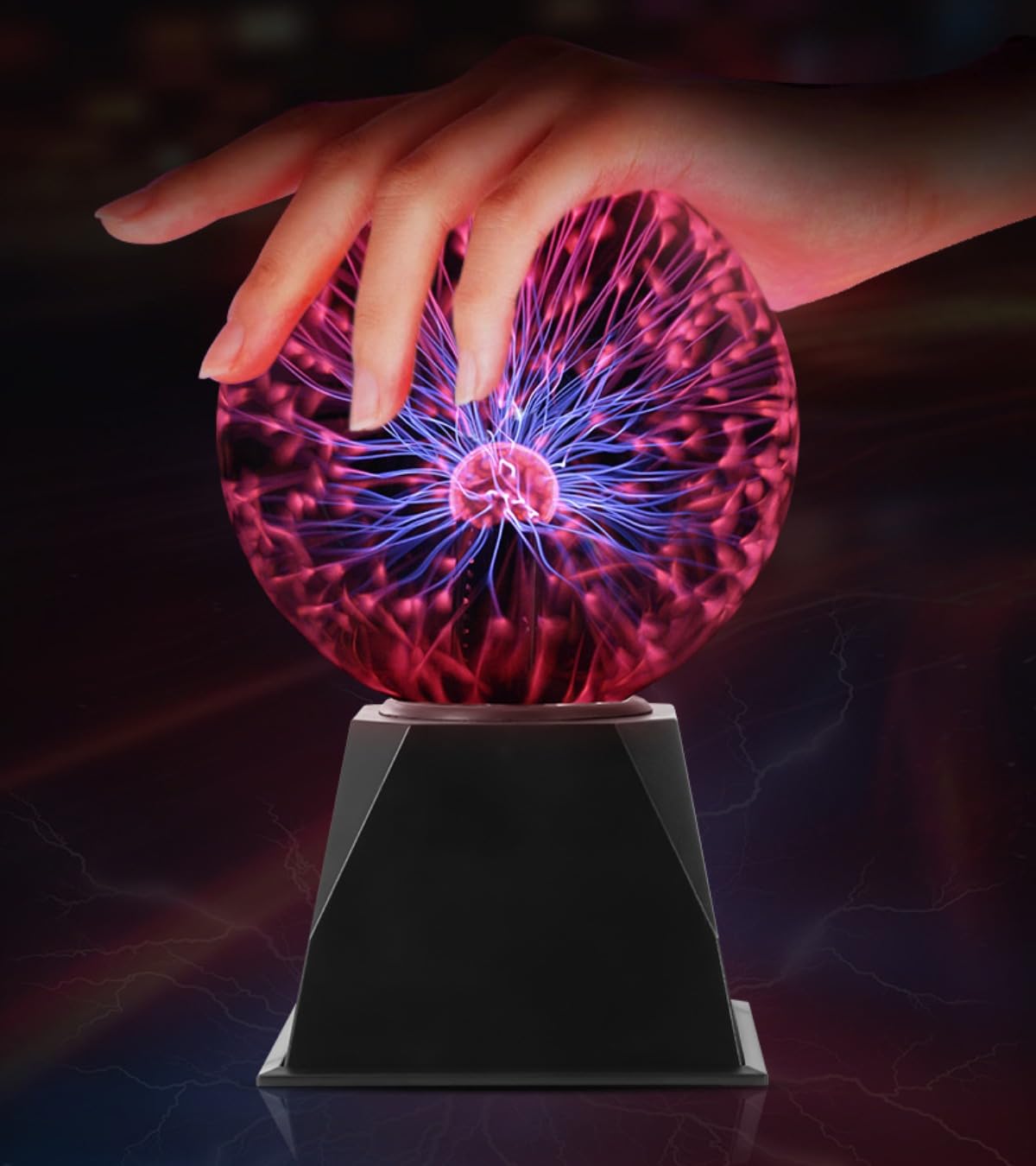 Luz nocturna mágica de plasma estática activada por sonido, luz LED sensible al tacto, lámpara de plasma interactiva para decoración del hogar, luz de escritorio fría, bola de luz de iones