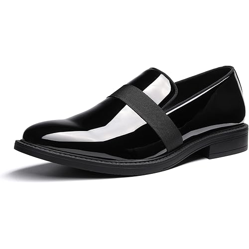 Bruno Marc Men's Dress Tuxedo Shoe Slip-on Classic Patent Leather Loafers