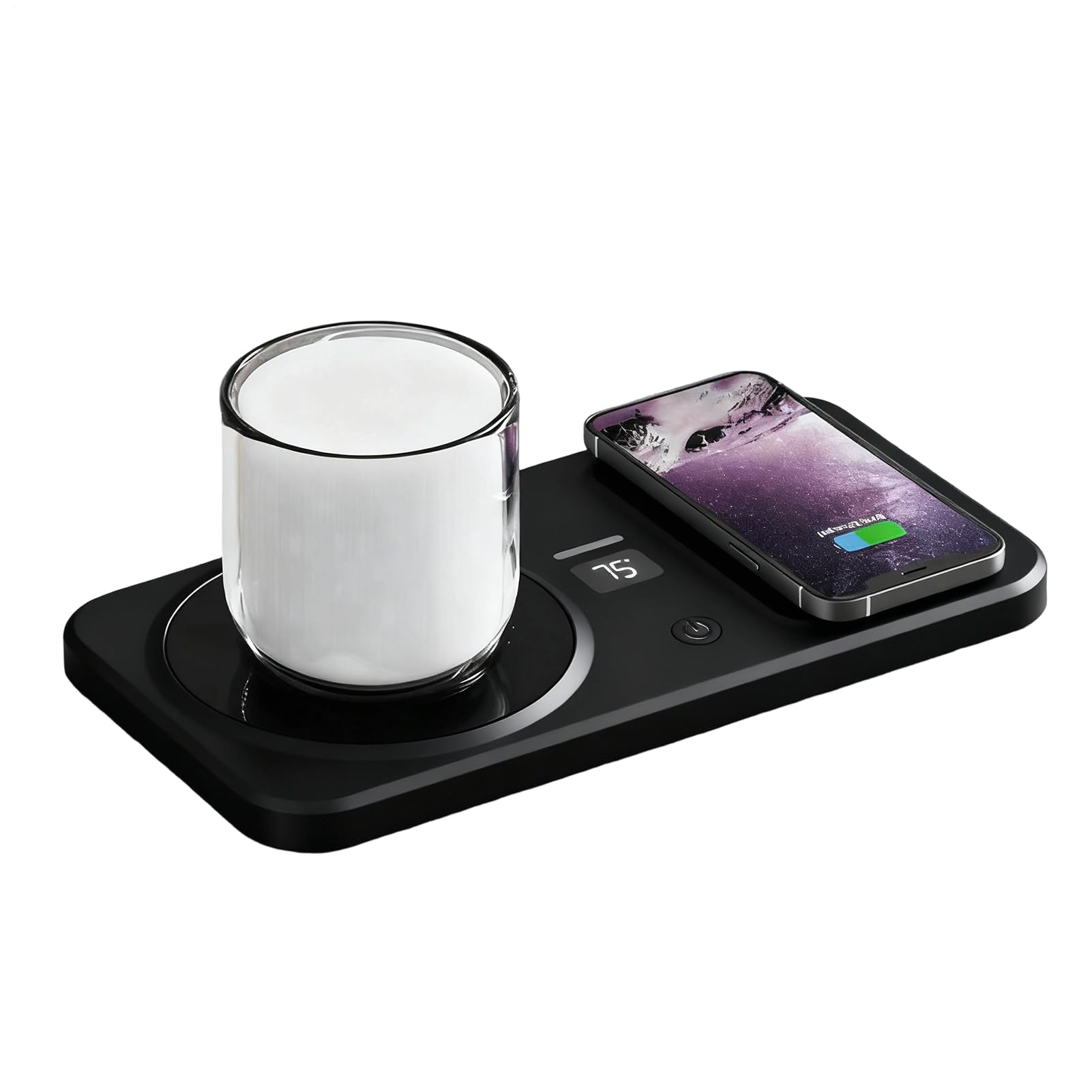 Calentador De Tazas,Base Calefactora Inalámbrica para Tazas | Calentador De Bebidas con 3 Ajustes De Temperatura para Cargar Reloj Y Teléfono,Uso en Escritorio Mesilla Oficina Cocina Hogar