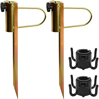 Lawn Spike Parasol Holder Pack of 2 Metal Parasol Stand Parasol Holder Ground Spike Lawn Spike for Parasols for Parasols with a Diameter of 20-35 mm