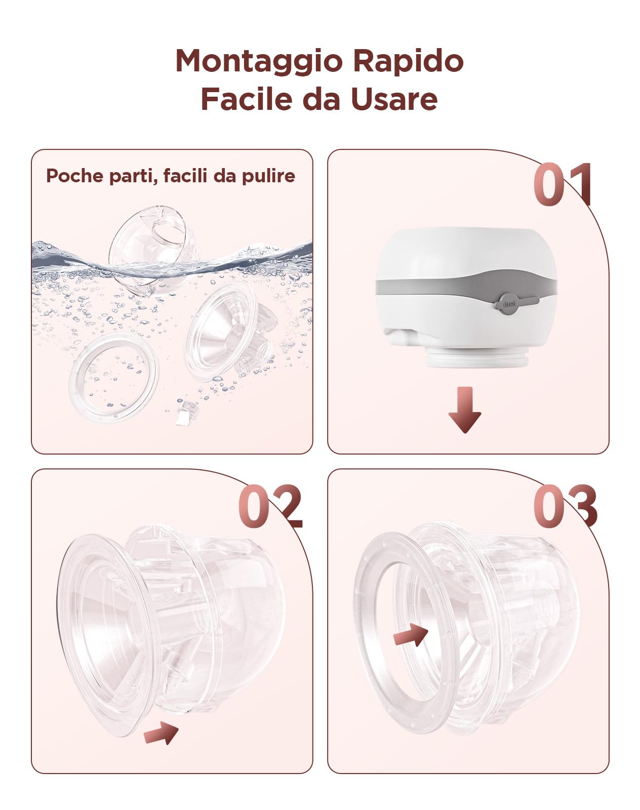 Haokoo Tiralatte Elettrico Indossabile Portatile, 201g Leggero Tira Latte Neonati Elettrico per Casa/Viaggi/Lavoro, Installazione Rapida 5s, 3 modalità e 12 livelli, Senza BPA, 1 Pezzo