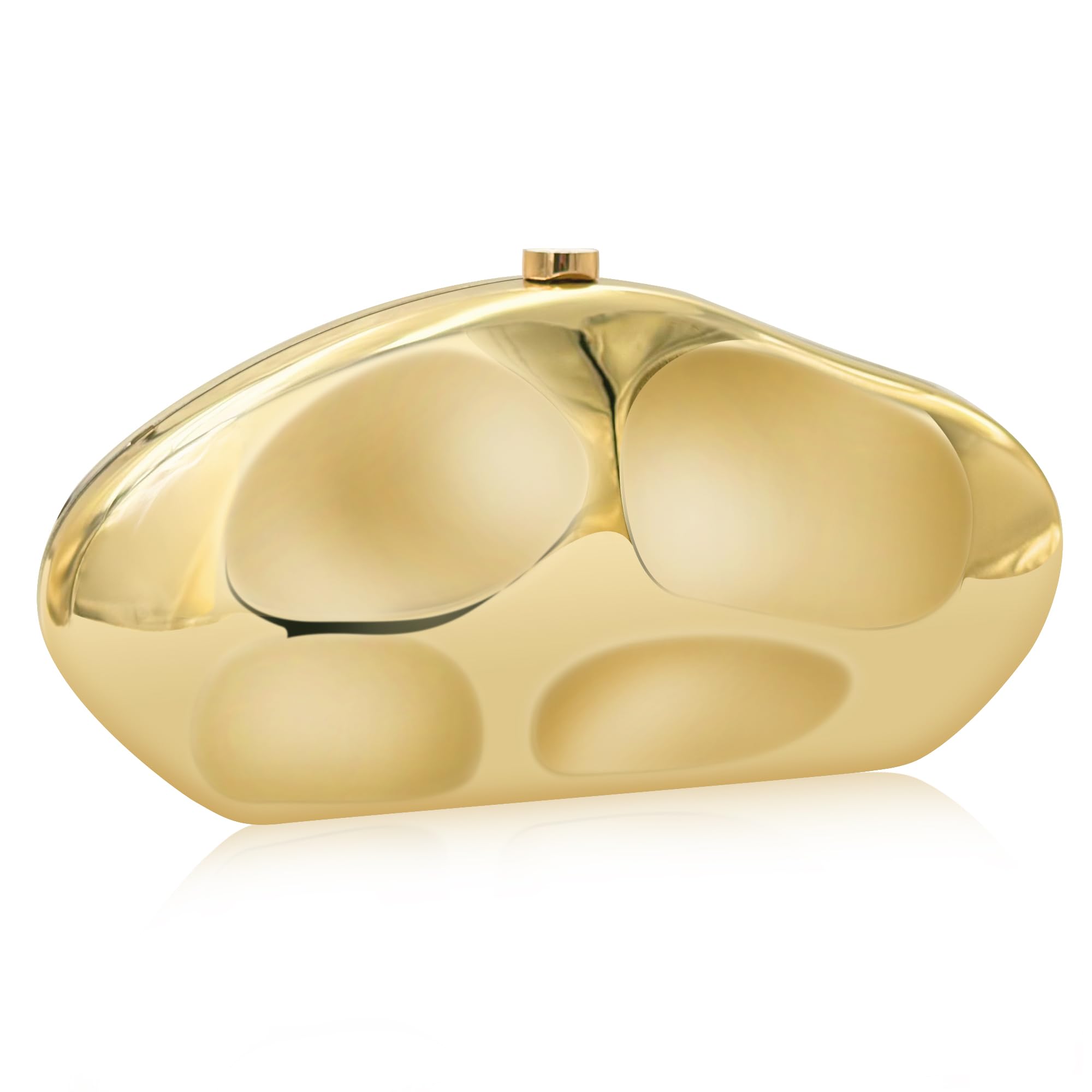 FUTTSPAI Acrylic Clutch Purse Formal Evening Bag Metallic Clutch for Women Prom Wedding Dress Clutch Bag,Gold