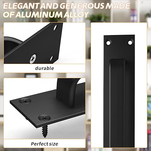 Miniatura 4 de Piutouyar Paquete de 2 manijas de puerta corrediza de granero de aleación de aluminio, manija de puerta central de agujero de 7.087 in7.1 pulgadas,